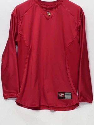 Camisa de Juego Minnesota Vikings Rawlings Manga Larga Bordada Logo Rojo Fútbol Foto 1 de 4