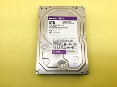 Disco duro de vigilancia WD púrpura 8 TB 5640 RPM SATA 6 Gb/s 256 MB 3,5 pulgadas WD85PURZ Foto 1 de 2