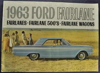 1963 Ford Fairlane Catalog Brochure 500 Coupe Sedan Squire Wagon Original 63 - Image 1 of 4