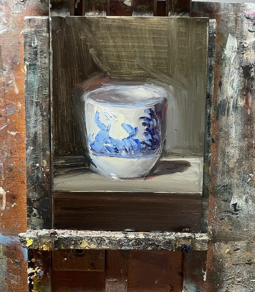 "Fill My Cup - Pintura al óleo original de bodegón - 5"" X 7""" Foto 1 de 3