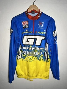 Vintage 1996 GT MTB Cycling Jersey Long Sleeve CX De Marchi Rock Shox Shimano L - Picture 1 of 4