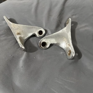ANTIQUE 1920s ORIGINAL THEO A KOCHS BARBER CHAIR Front MOUNT BRACKETS CHROME - Picture 1 of 3
