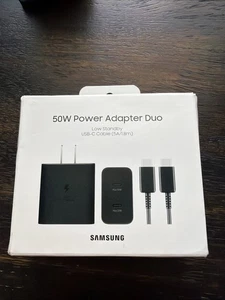 GENUINE Samsung 50W Power Adapter Duo with USB-C Cable 1.8m EP-T5020 SEALED NEW - Picture 1 of 5