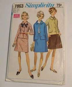 Modello Semplicità Vintage 1968 7863 Misura 18-1/2 Taglio - Foto 1 di 2