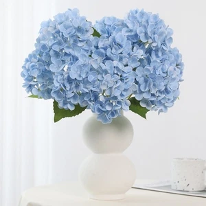 4 Heads Artificial Hydrangea Flower Realistic Faux Flowers Wedding Party - Picture 1 of 21