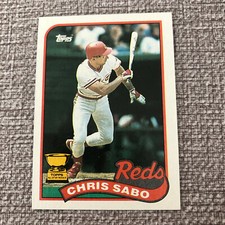 1989 Topps - #490 Chris Sabo All Star Rookie Cup Card Cincinnati Reds 3rd Base!