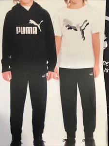 NEW Puma Youth 3 Piece Hoodie Jogger Set, Black, XXS (3-4) - Picture 1 of 3