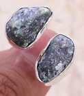 Alluring Rough Emerald 925 Silver Plated Handmade Ring US Size 6.5