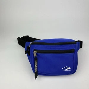 Vintage 1998 Bugle Boy Fanny Pack Blue 3 Zipper compartments - Picture 1 of 3