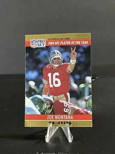 Joe Montana 1990 Pro Set Printing Error (Jim Kelly 3,521 Yards) #2 Rare Card - Foto 1 di 5