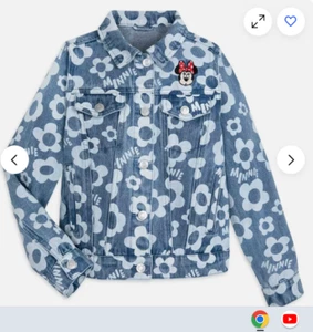 Small 5/6 Girls Minnie Mouse Denim Jacket Disney NIP - Picture 1 of 3