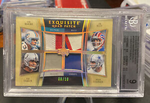 2005 UD Exquisite Quad Patch Marino/Staubach/Stabler/Kelly #MKSS 8/10 BGS 9