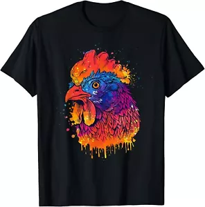 Funny Chicken Art For Men Women Chicken Lover Hen Farmer Gift Unisex T-Shirt - Picture 1 of 3