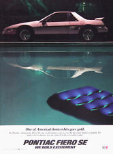 1986 PONTIAC FIERO SE Genuine Vintage Ad ~ GO GOLD ~ FREE SHIPPING!