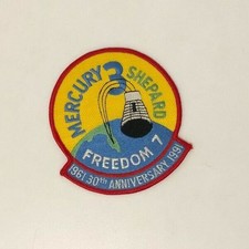 NASA 30th Anniversary Mercury 3 Freedom 7 Spaceflight Shepard Patch Emblem 