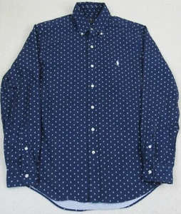 Polo Ralph Lauren Shirt Mens Small All Over Anchor Print Blue Classic Fit - Picture 1 of 13