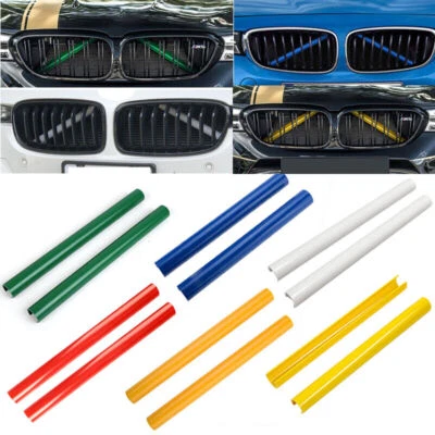 Front Grille V Bar Brace Decoration Cover Trims Stripes For BMW F30 F31 F32 F20 - Image 1 of 4