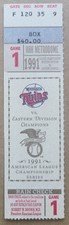 1991 Minnesota Twins World Series Game 1 -- Jack Morris Win -- FULL TICKET