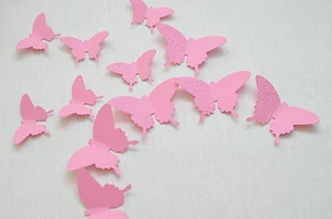 32 Set 3D Schmetterlinge Rosa Wanddeko Wandaufkleber Wandtatoo - Bild 1 von 3