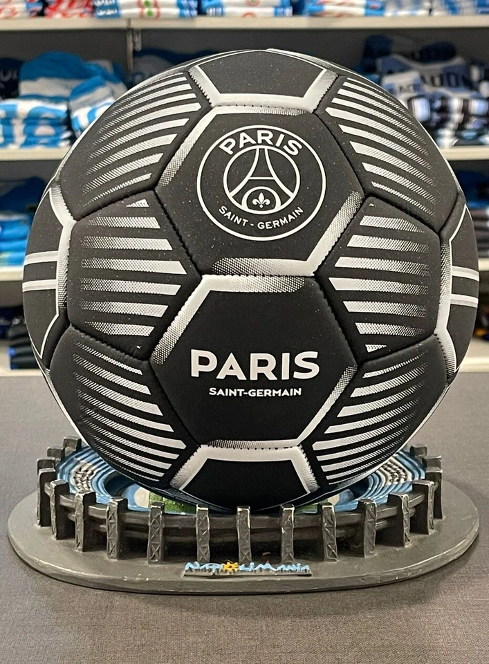 Pallone PSG Paris Saint German Cuoio Ufficiale Misura 5 Palla Calcio Mbappe Nero - Photo 1/1