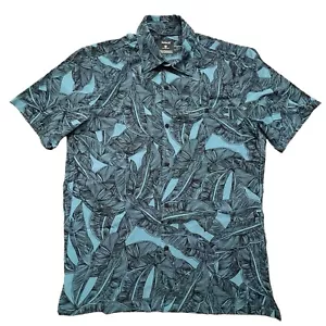 Camisa Hurley Para Hombre Estampado de Hojas Tropicales Manga Corta Con Botones Mediana - Imagen 1 de 9