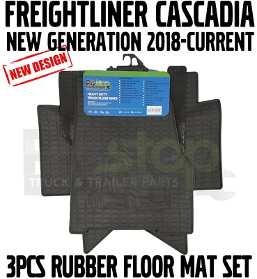 Alfombrillas de goma para todo clima Freightliner Cascadia nuevas Gen 2018-2021 revestimientos de alfombrillas Foto 1 de 4