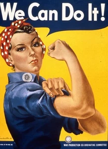 Rosie the Riveter, OLD WAR POSTER Canvas Art Print - Picture 1 of 4