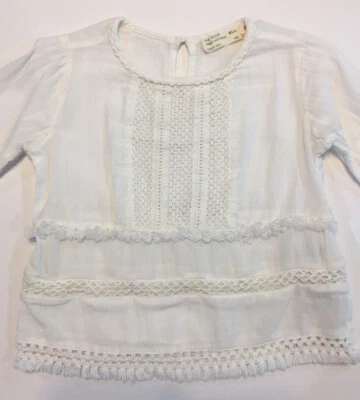 ZARA Niñas Top Blanco Talla 4 Foto 1 de 4