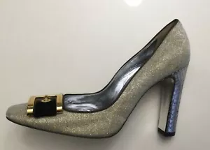Dolce & Gabbana Gold & Silver Square Toe Pumps Shoes Size EUR 39 - Picture 1 of 13