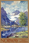 TT43 Vintage Norwegen Norwegisch Reise Tourismus Poster Nachdruck A4