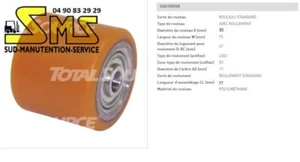 BT Toyota Lwe 160 Laufrolle Rad Stütz Doppelt 85 75 77 17 MM Teil Hubwagen - Bild 1 von 2