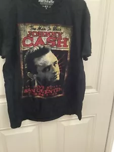 Johnny Cash The Man In Black Live At San Quentin T Shirt Mens Large Reproduction - Picture 1 of 5