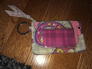 Vera Bradley Paisley Meets Plaid Zip ID Holder - Picture 1 of 3