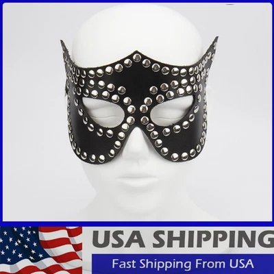 Sexy Women Mask Half Face PU Leather Punk Party Masquerade Sparkling Clubwear SM - Image 1 of 4