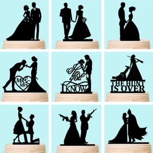 Hochzeit Kuchen Topper Verlobter & Verlobte Cake Topper Dekoration Acryl - Picture 1 of 15