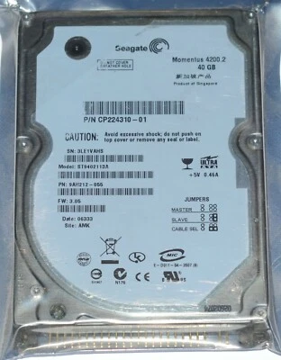 Seagate 40GB ST9402113A 9AH212 Momentus IDE 2.5" Laptop Internal Hard Drive - Image 1 of 4