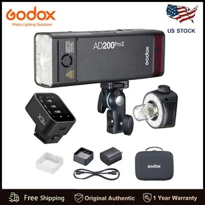 GODOX AD200 Pro II AD200Pro II 200W 2.4G Flash with Godox X3-N Trigger for Nikon - Picture 1 of 12