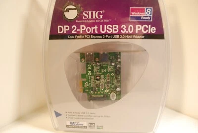 SIIG DP 2-Port USB 3.0 PCIe Model JU-P20612-S1 New in Box - Image 1 of 4
