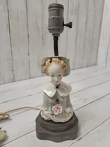 Vintage Victorian Style Woman Busts Boudoir Lamp Brass Base 11.5" - Picture 1 of 9