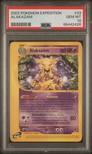 π₯ Pokemon TCG π₯ Alakazam #33 π₯ Expedition Rare - E-Reader π₯ PSA 10 GEM MT π₯ - Picture 1 of 2
