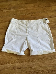 FRESH PRODUCE NWT! Bright White Cotton Lightweight Utility CRUISER SHORT Sz XXL - Picture 1 of 5