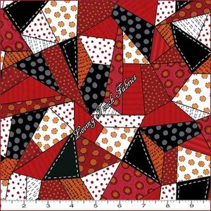 "SNOW DAZE" QT 1649-23259-R CRAZY QUILT PATCHWORK COTTON FABRIC PRICED @ 1/2 YD - Picture 1 of 1