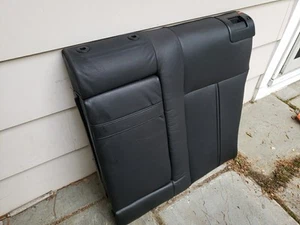 BMW E39 Black Leather Left Rear Seat Backrest Cushion w Fold Down 1996-2003 OEM - Foto 1 di 5