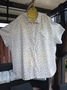 Weird Fish 5XL White Fish Pattern Shirt - Picture 1 of 3