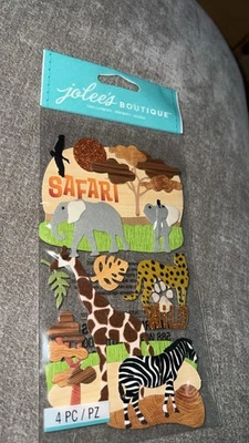 Pegatinas para álbumes de recortes de animales de safari de Jolee elefantes jirafa cebra guepardo Foto 1 de 2