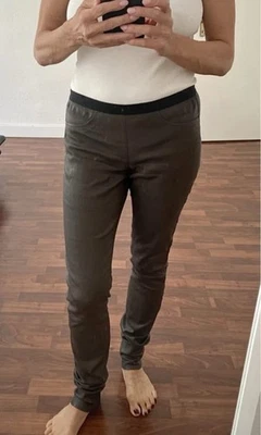 HELMUT LANG Lederhose Hose Leder L 40 Leggings Lederleggings braun Lammleder 8 - Bild 1 von 2