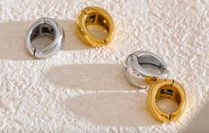 Edelstahl Sprossen vergoldet silberfarben ohne Piercing Ohr Knochen Schmuck - Bild 1 von 8