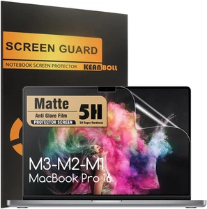 3 Pack anti Glare (Matte) Screen Protector Designed for Macbook Pro 16 Inch (M4 - Picture 1 of 12