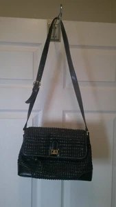 CL America Classic Woven Faux Leather Handbag Purse Shoulder Bag - Picture 1 of 5