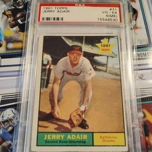 1961 Topps # 71 Jerry Adair Baltimore Orioles PSA 4 - Picture 1 of 2